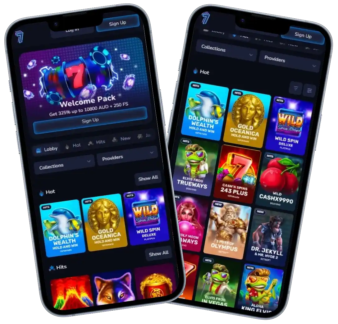 7bit Casino mobile app gameplay screens